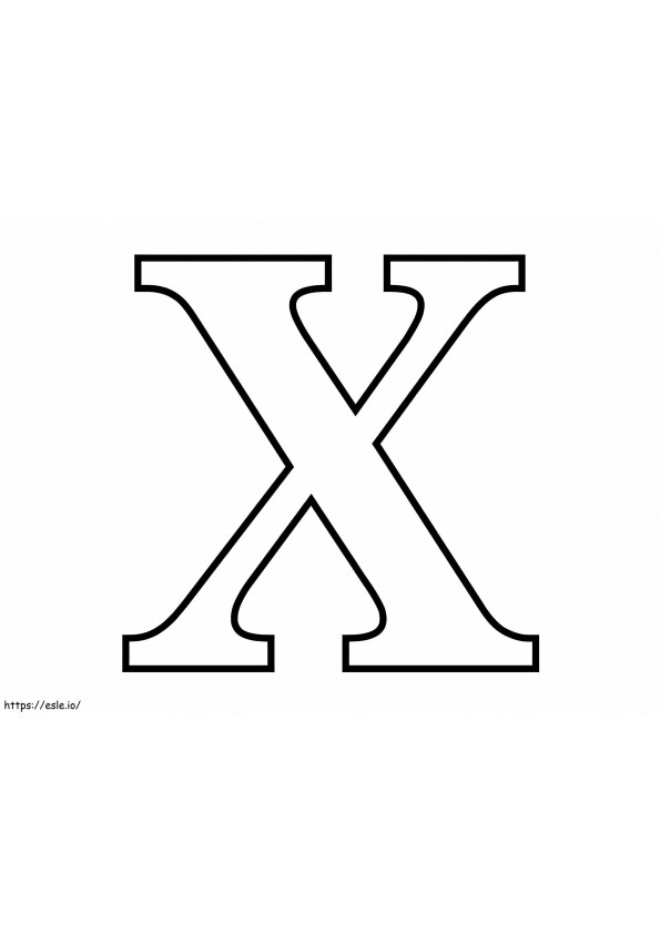 Letra X 1 para colorir