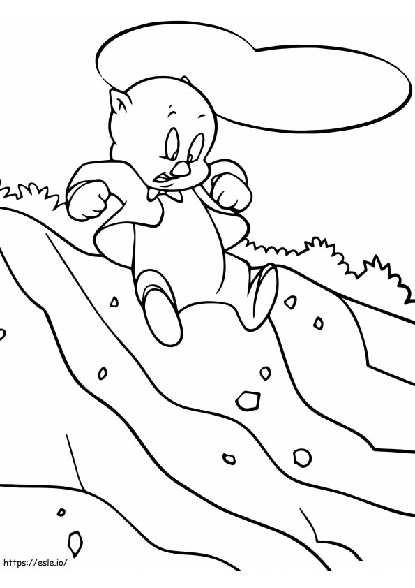 Porco Gaguinho Looney Tunes para colorir