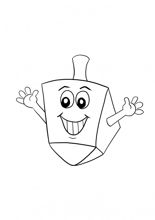 Hanukah dreidel to color and download for free
