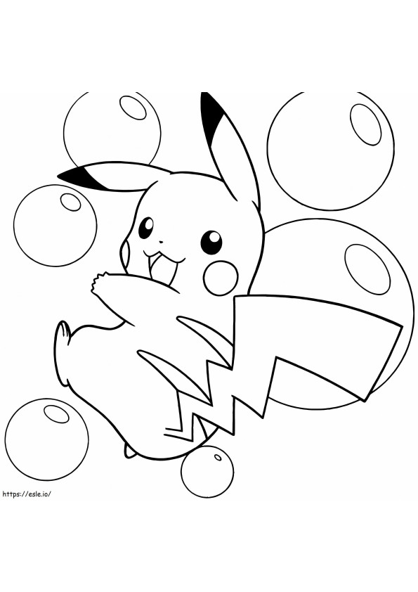 Pikachu und Blasen ausmalbilder