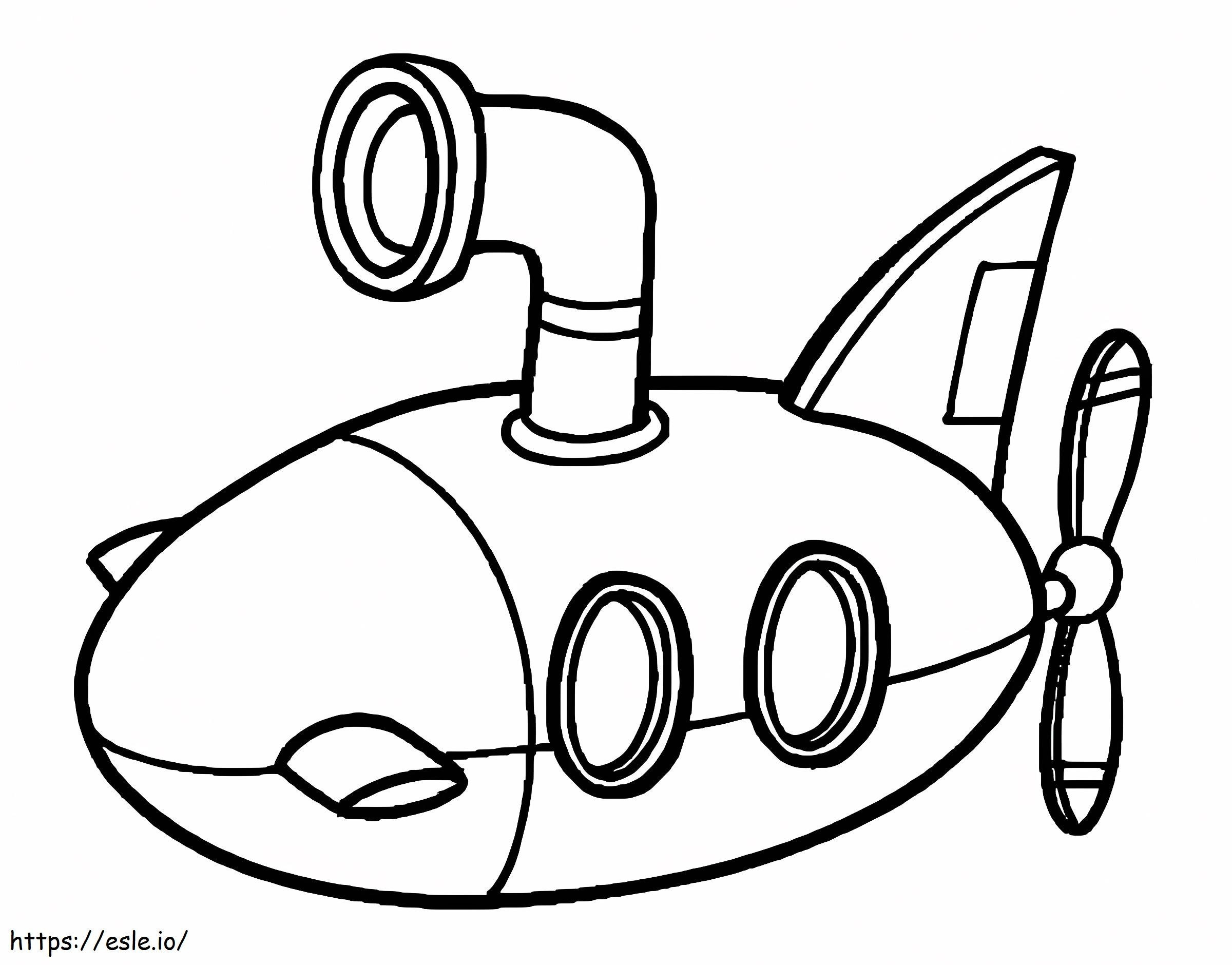 印刷可能な潜水艦 ぬりえ - 塗り絵