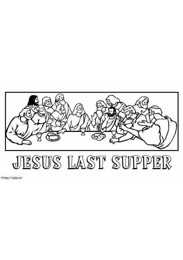 Gesù L'Ultima Cena da colorare