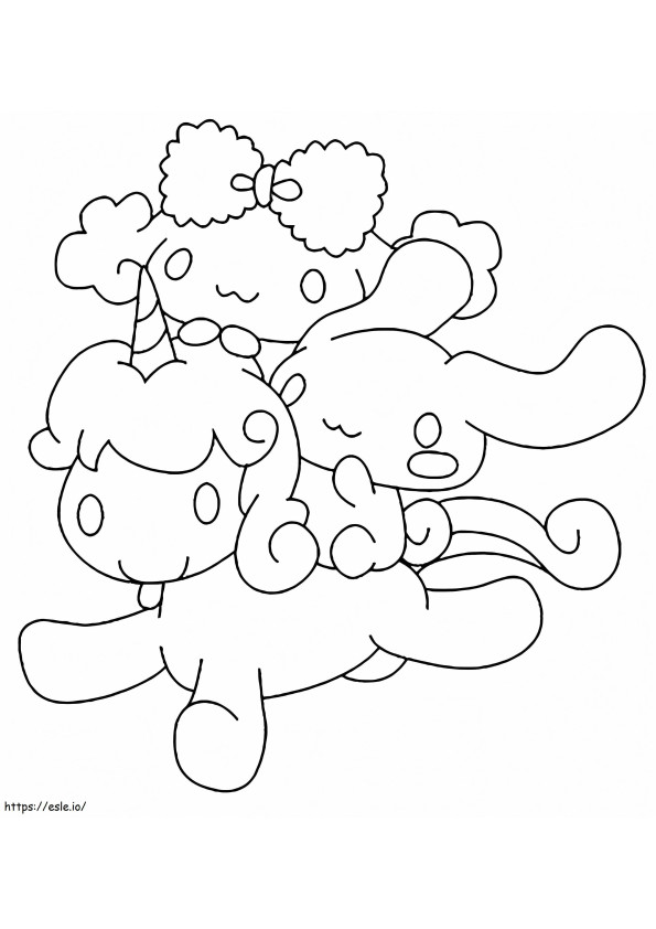 Cinnamoroll With Unicorn coloring page