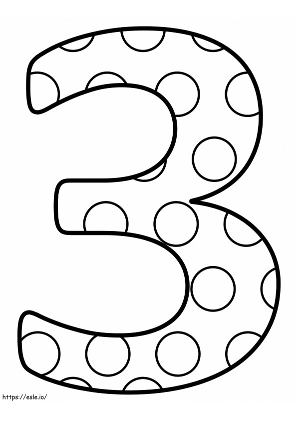 Printable Number 3 coloring page