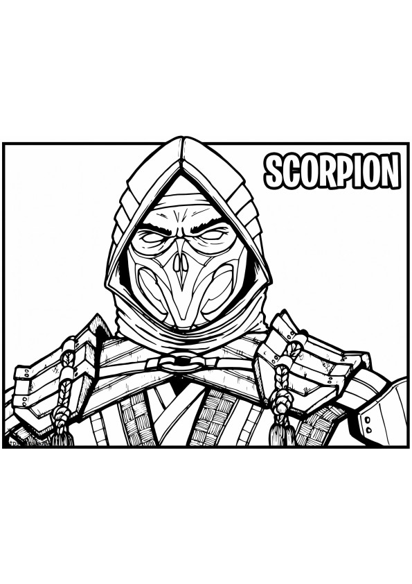 Scorpion Mortal Kombat 4 de colorat