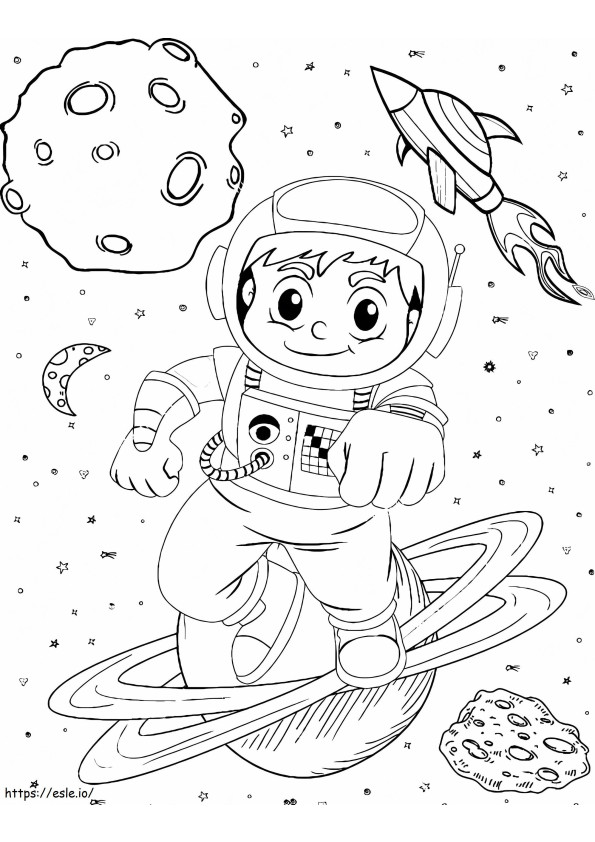 Cartoon astronaut de colorat
