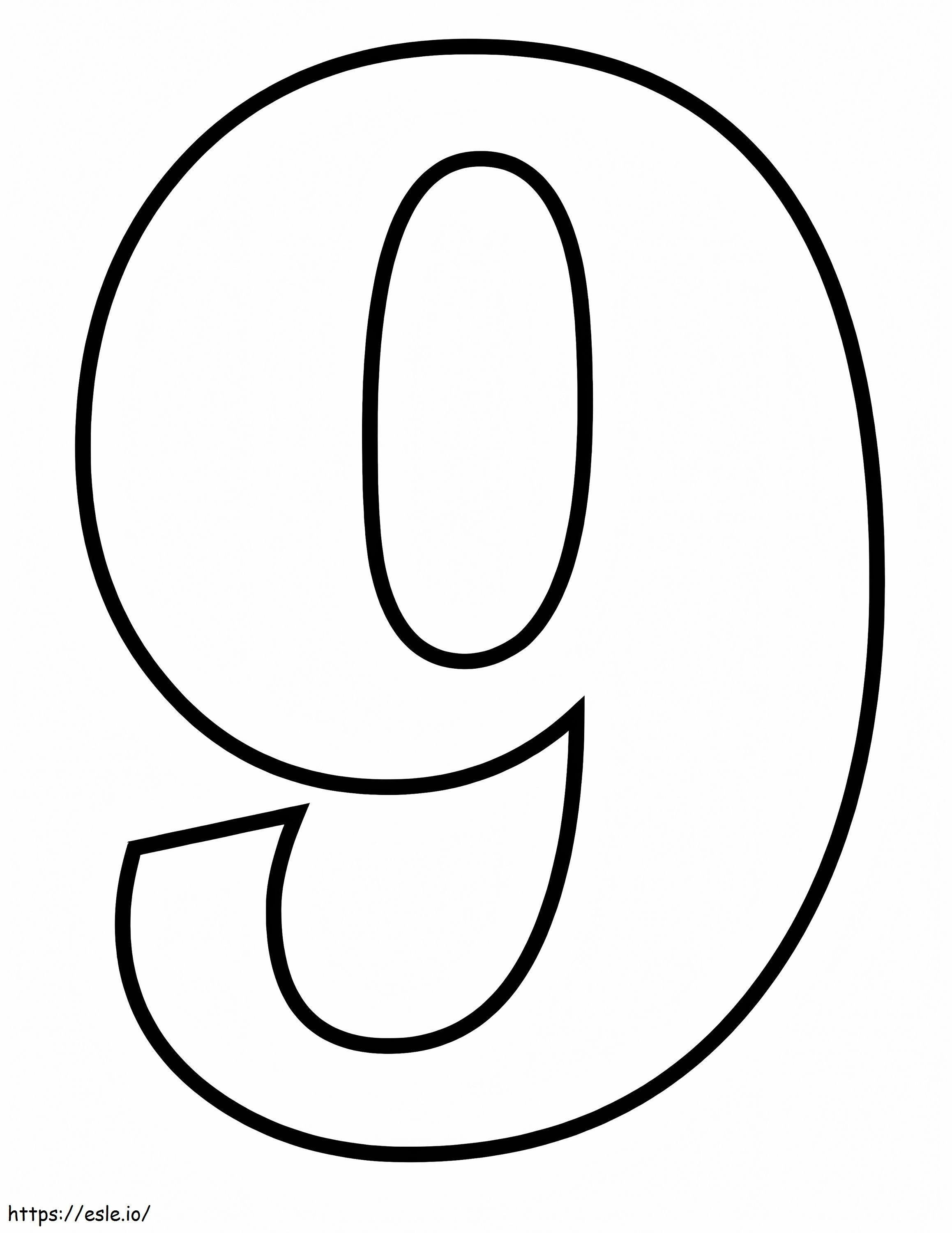 Normal Number 9 coloring page