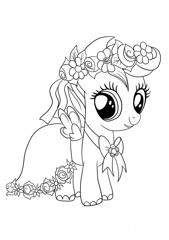 Little Pony Scootaloo for coloring and free printing sheet
