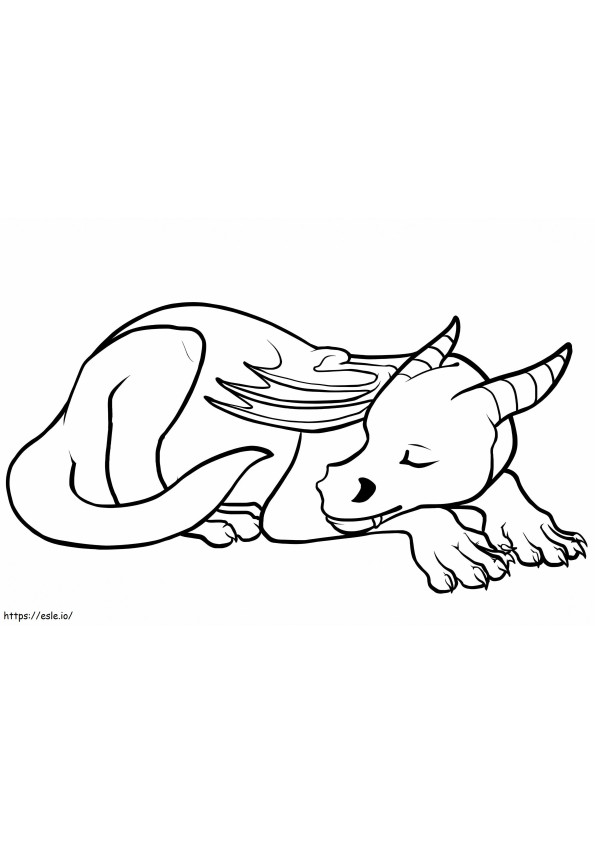 Coloriage Dragon endormi 1024X701 à imprimer dessin