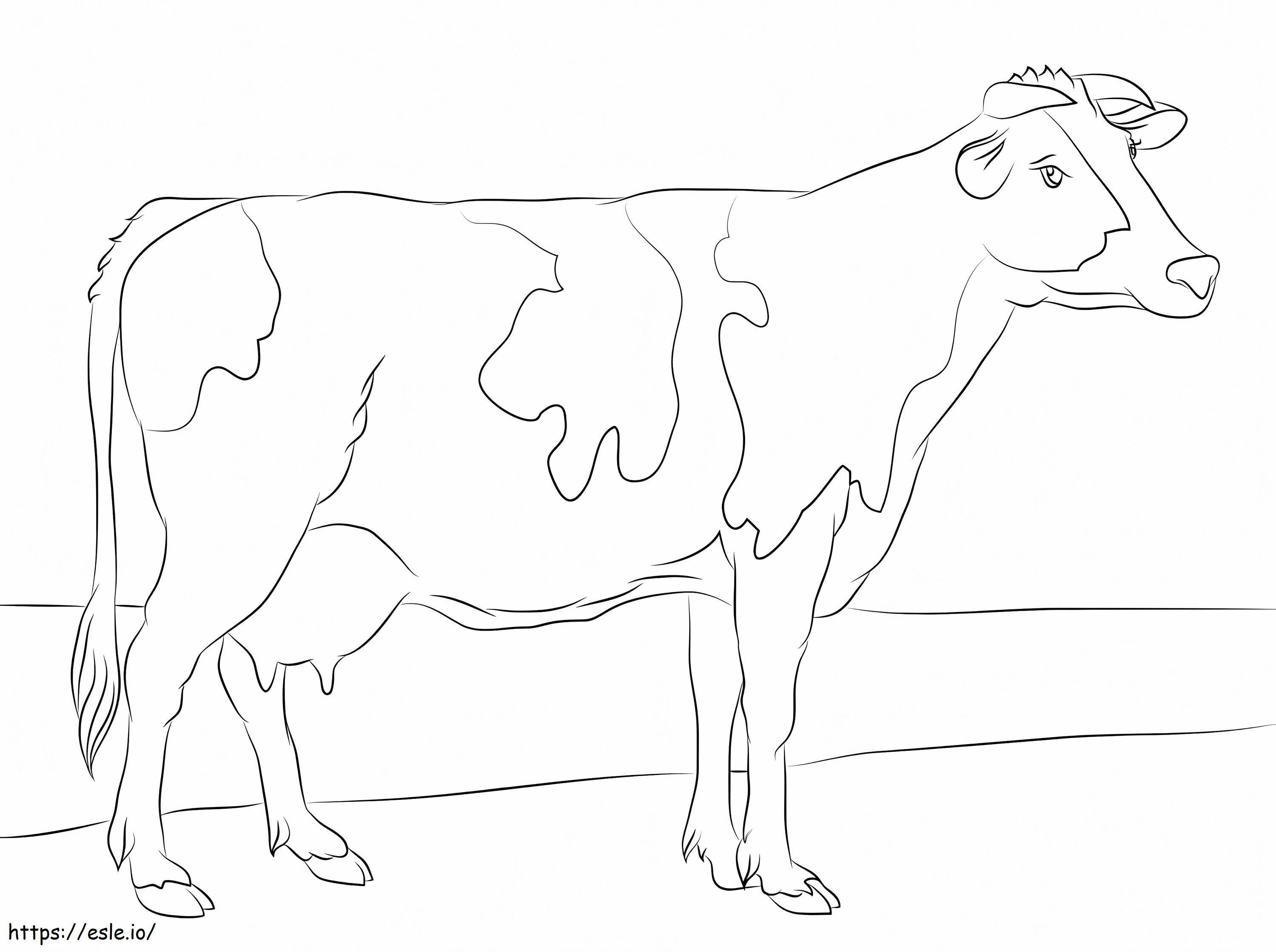Coloriage Vache Holstein à imprimer dessin
