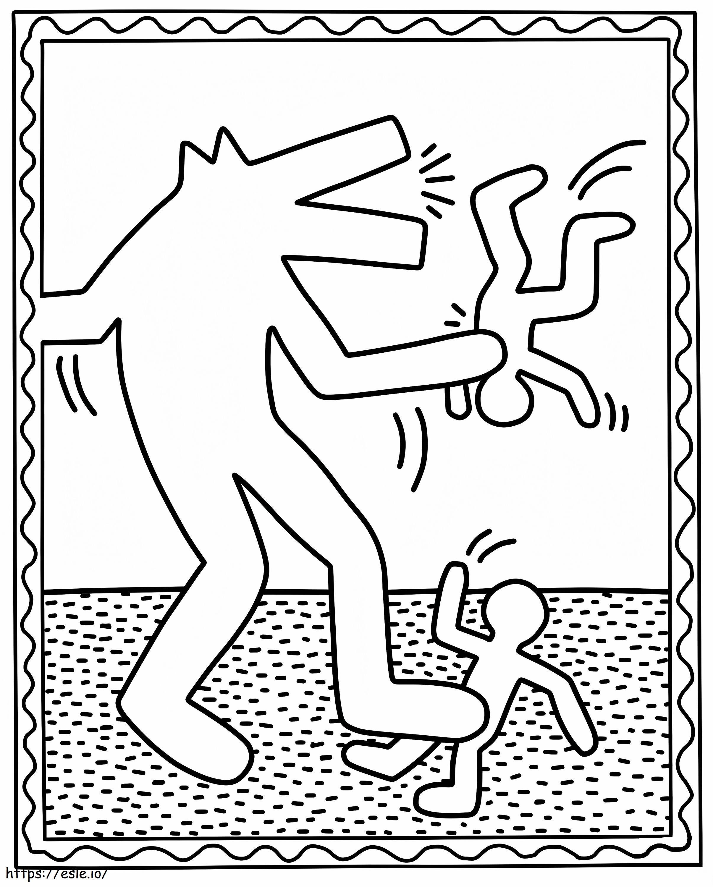 1598401492 Werewolf Attacks By Keith Haring coloring page