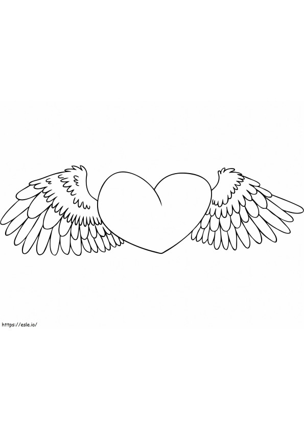 Winged Heart coloring page