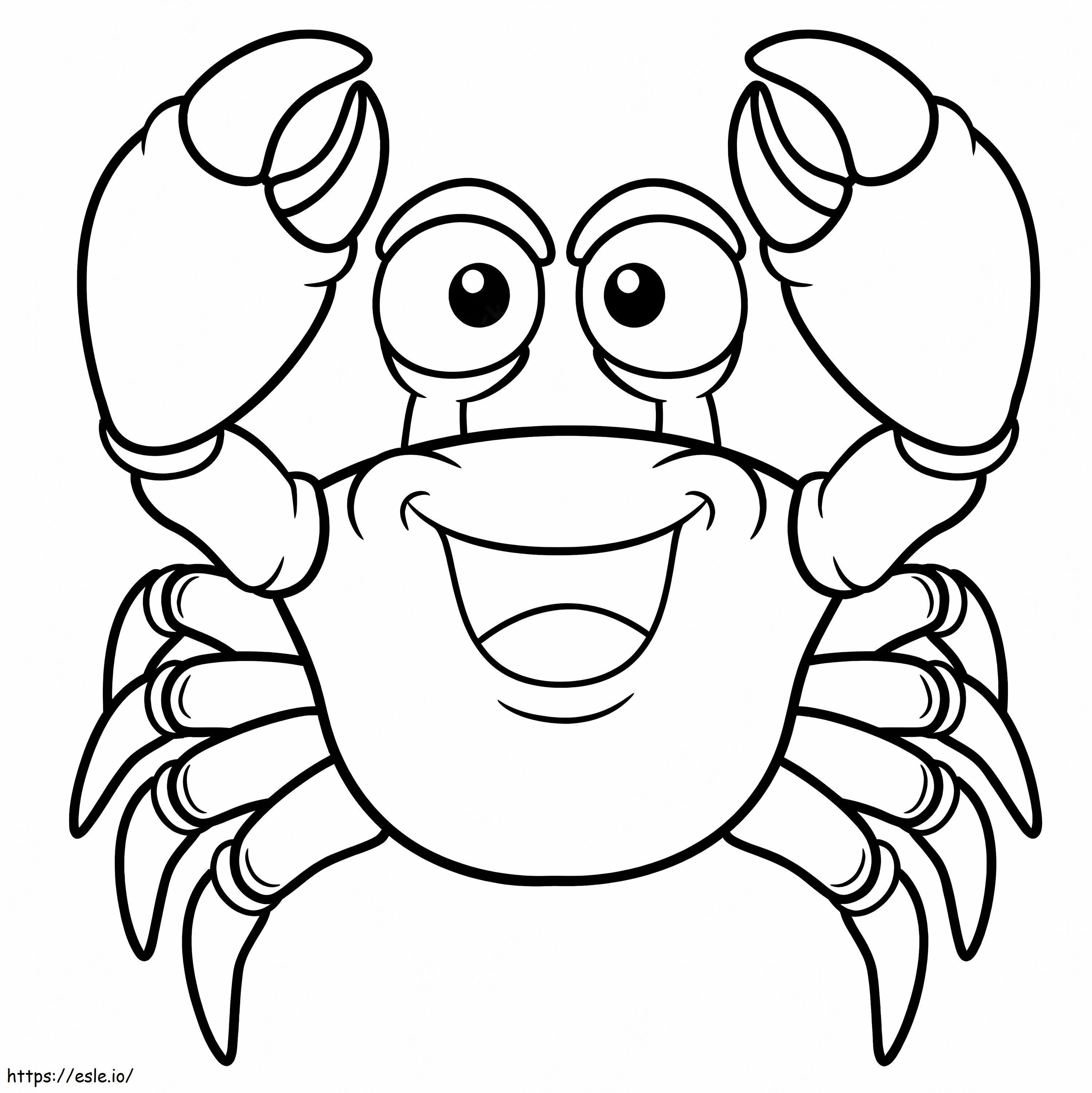 Crab amuzant din desene animate de colorat