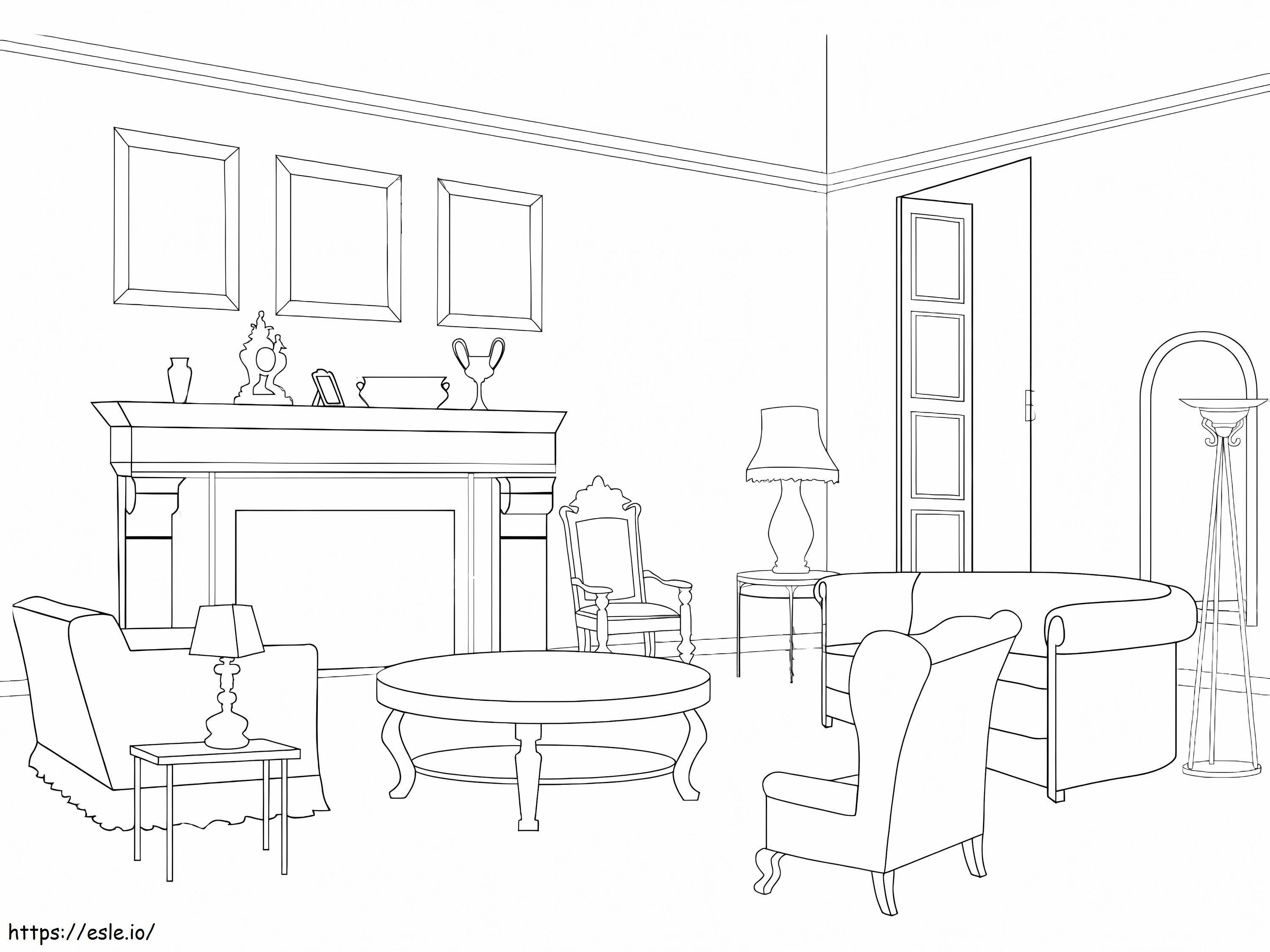 Sweet Living Room coloring page