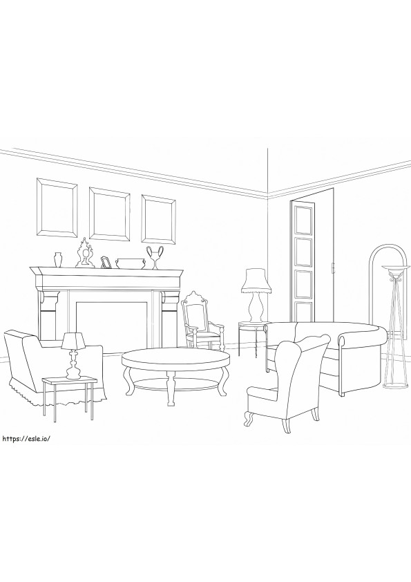 Sweet Living Room coloring page