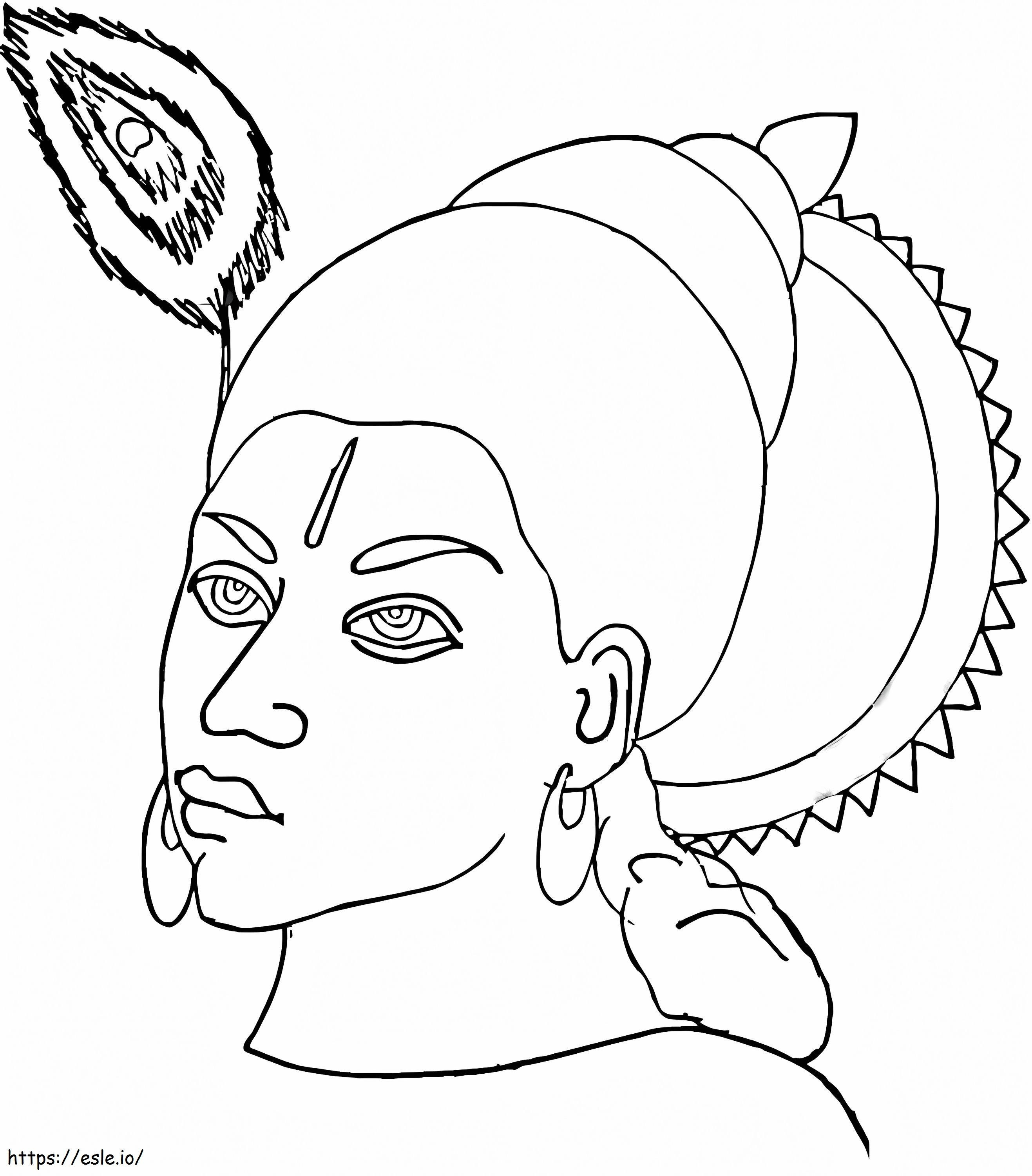 Krishnan kasvot värityskuva