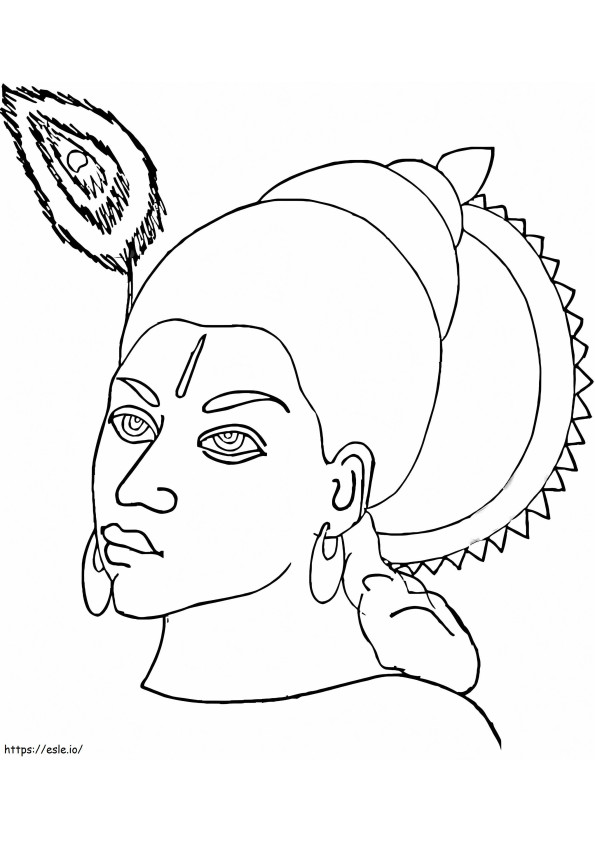 Coloriage Visage de Krishna à imprimer dessin