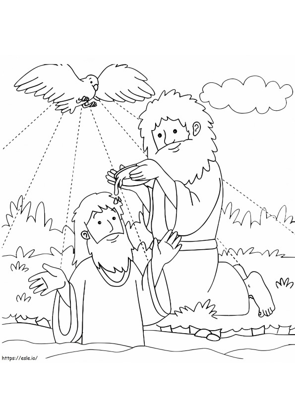Free Printable Baptism Of Jesus coloring page