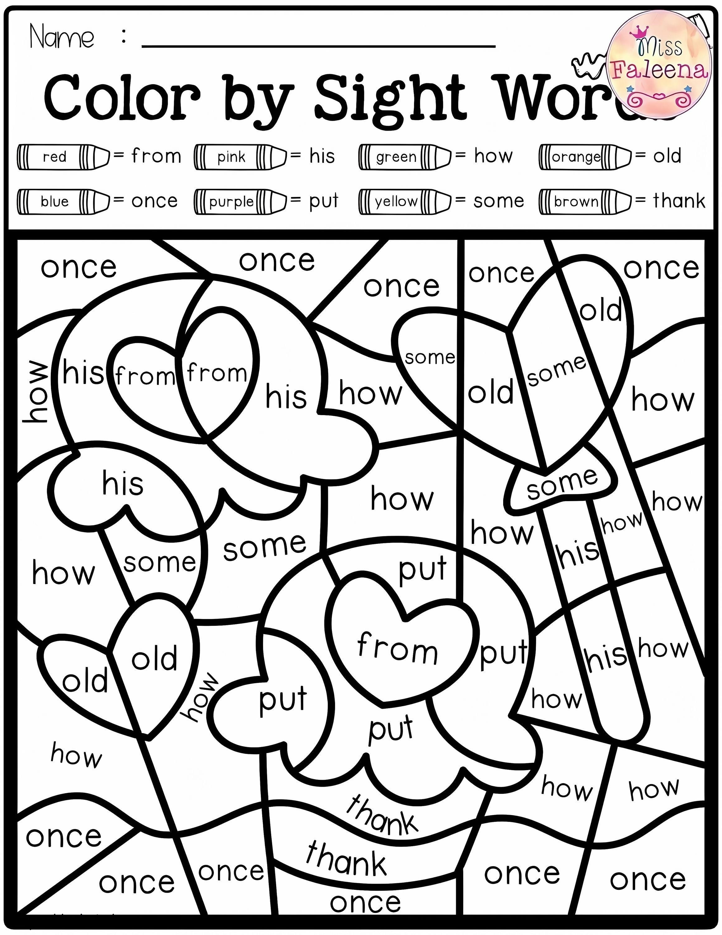 Palavras doces à vista para colorir