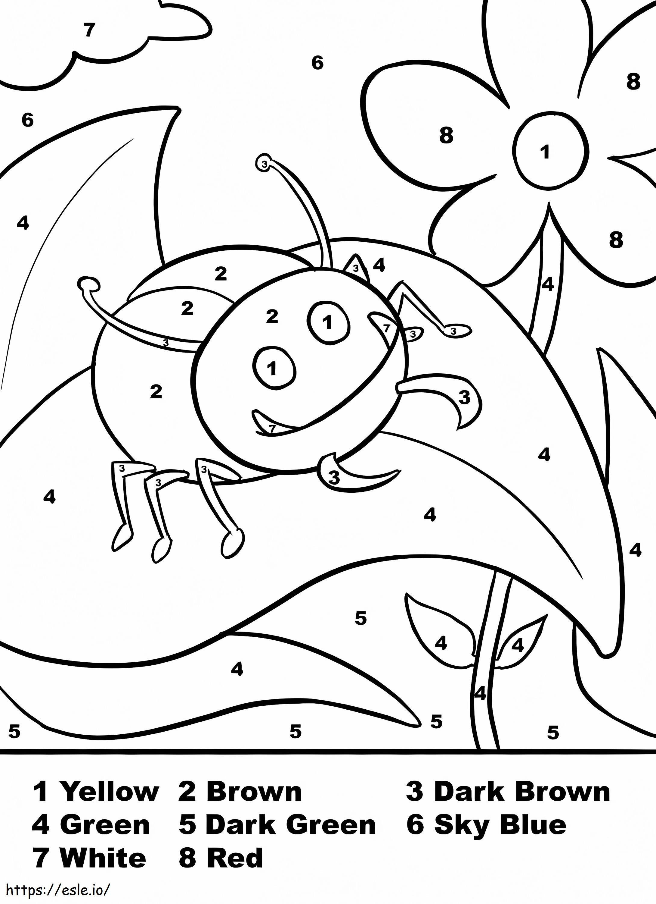 A Bug Color By Number coloring page