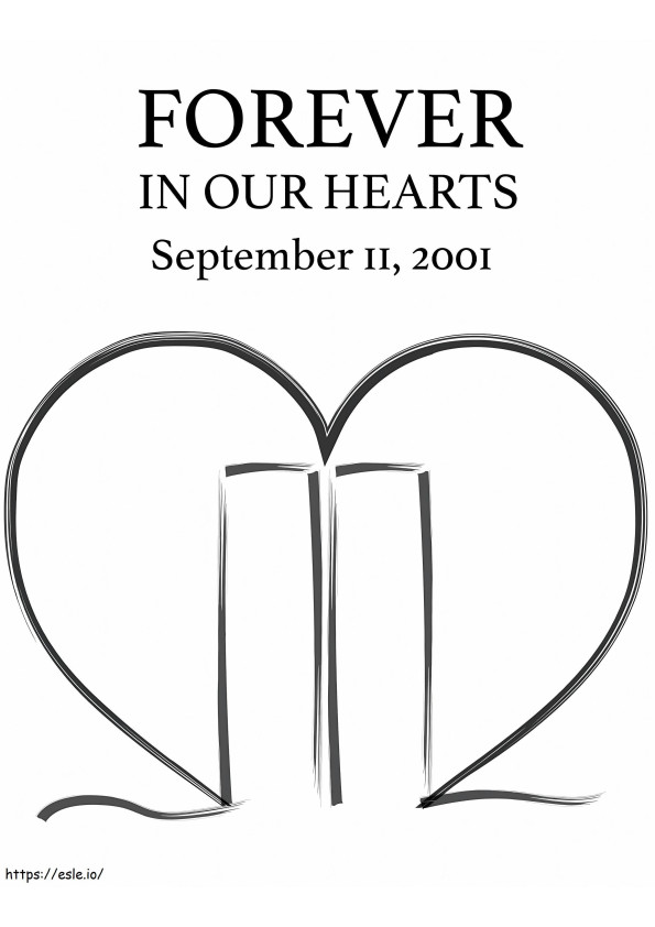 Forever In Our Hearts Patriot Day coloring page