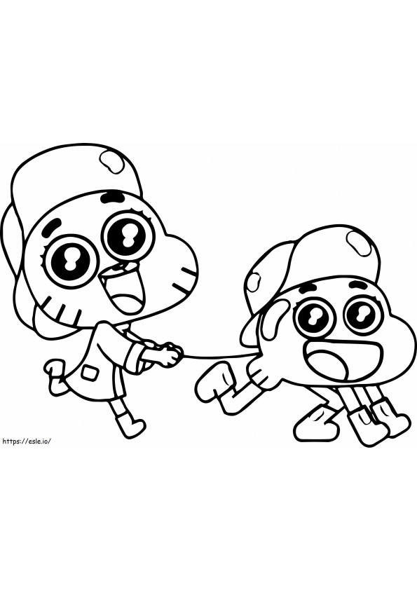 1539940736 Darwin Cartoons G Pic Of Planes Sanrio With Gumball And Darwin To Color And Cute Cat Cartoon Drawing 34 42 With Gumball And Darwin To Color And 1951X1427Px coloring page