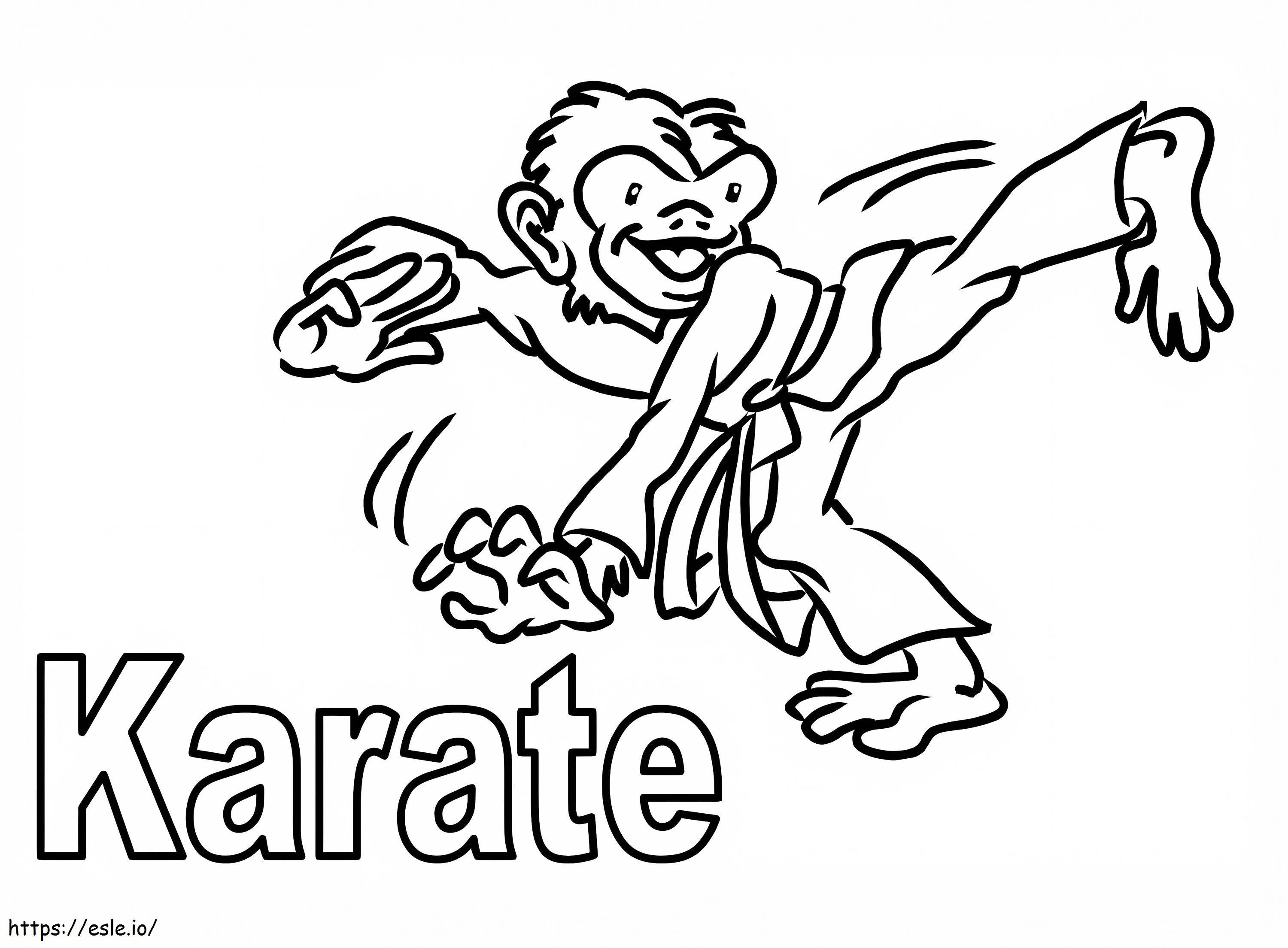 Scimmia Karate da colorare