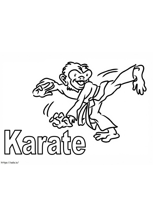 Karate apina värityskuva