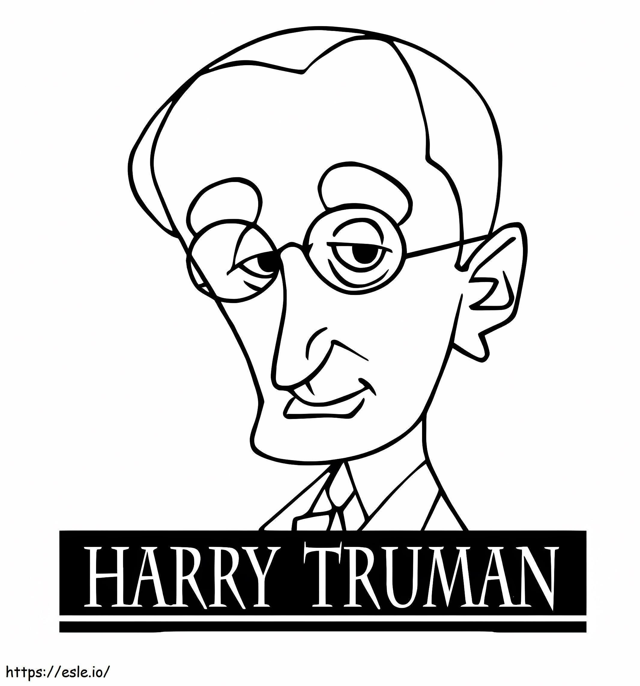 Afdrukbare Harry S. Truman kleurplaat kleurplaat
