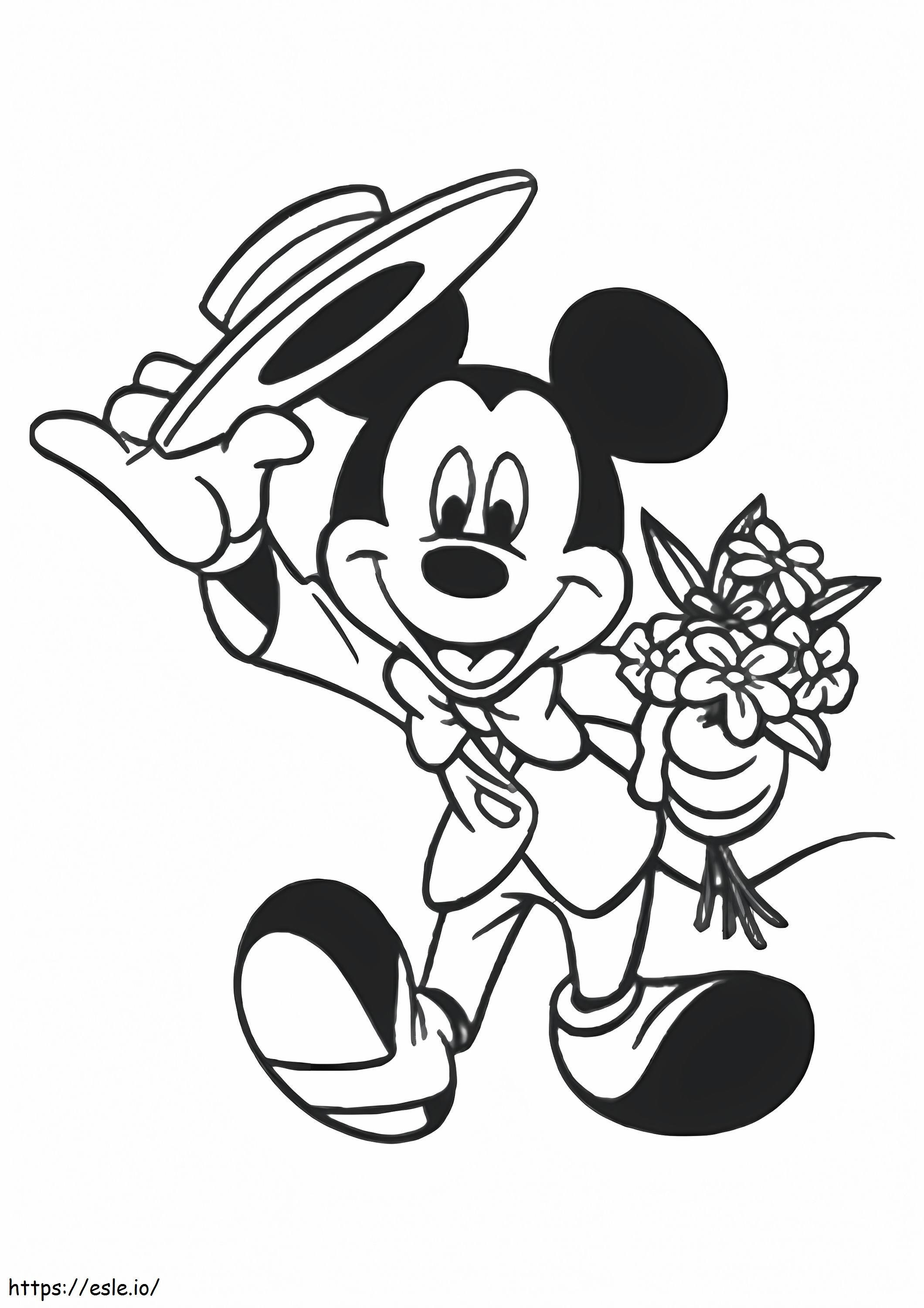 Coloriage 1528099474 Mickey Mouse habillé A4 à imprimer dessin