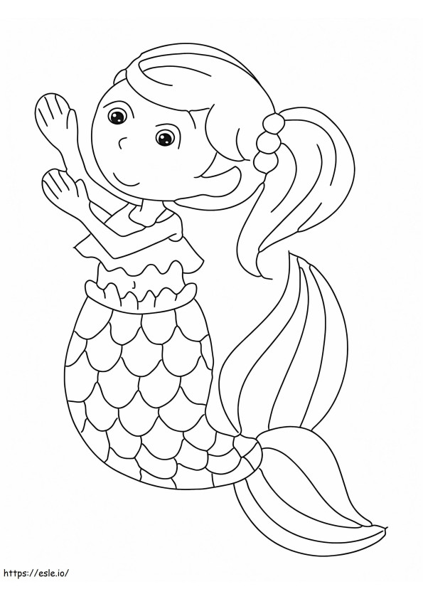 Kleine liebenswerte Meerjungfrau ausmalbilder