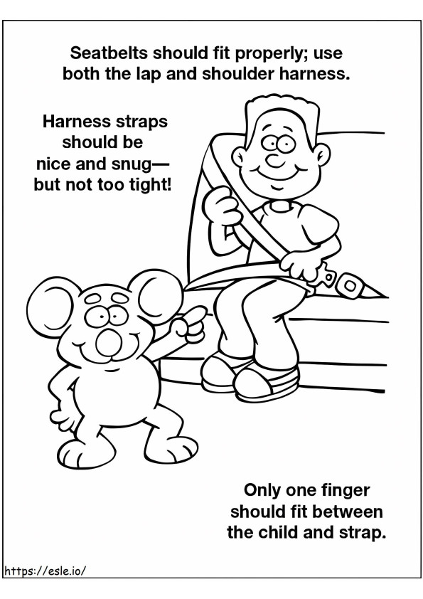Buckle Up For Safety coloring page