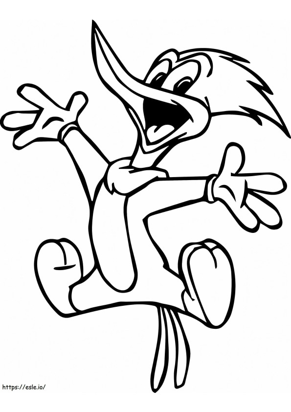 Woody Woodpecker Jumping coloring page