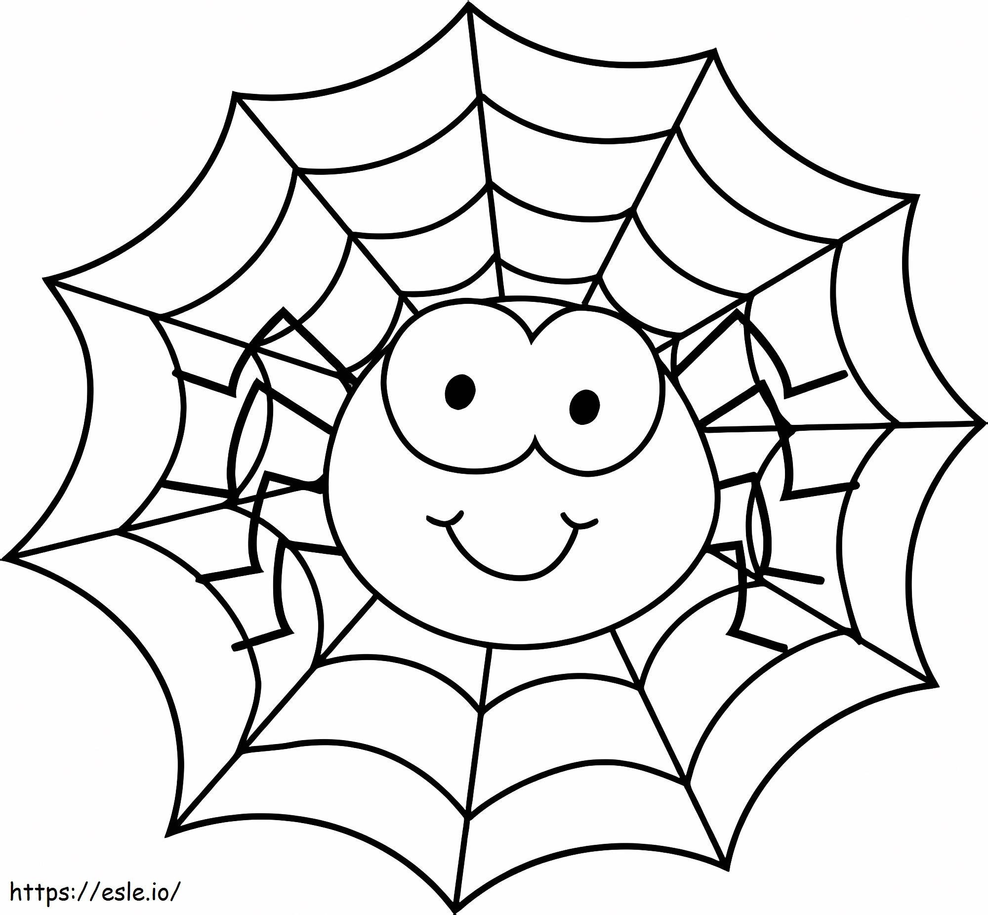 Cute Cartoon Spider coloring page