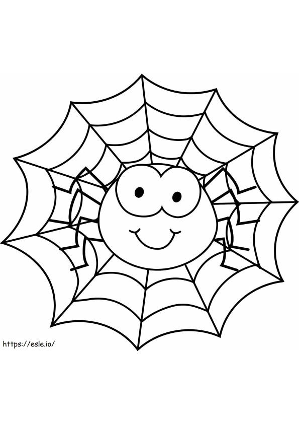 Söpö sarjakuva hämähäkki värityskuva