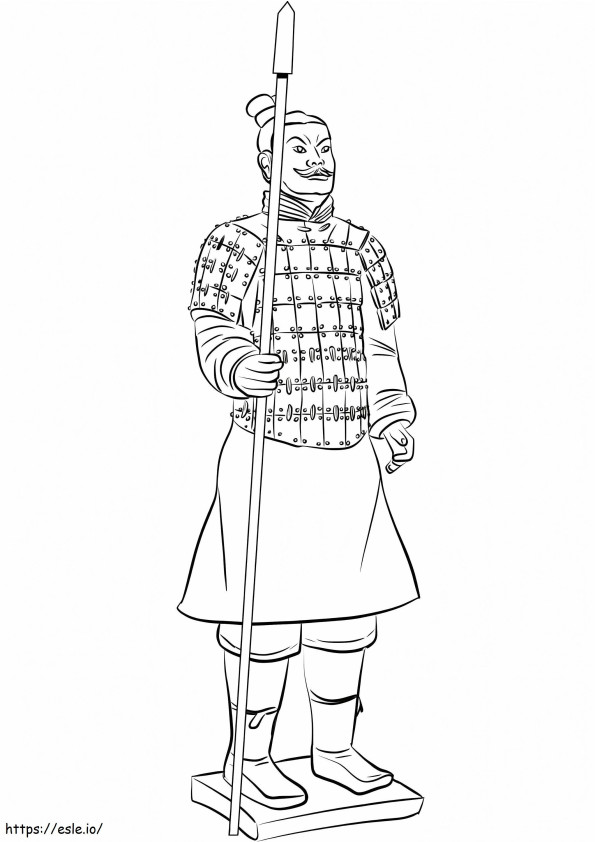 Chiński wojownik z terakoty kolorowanka