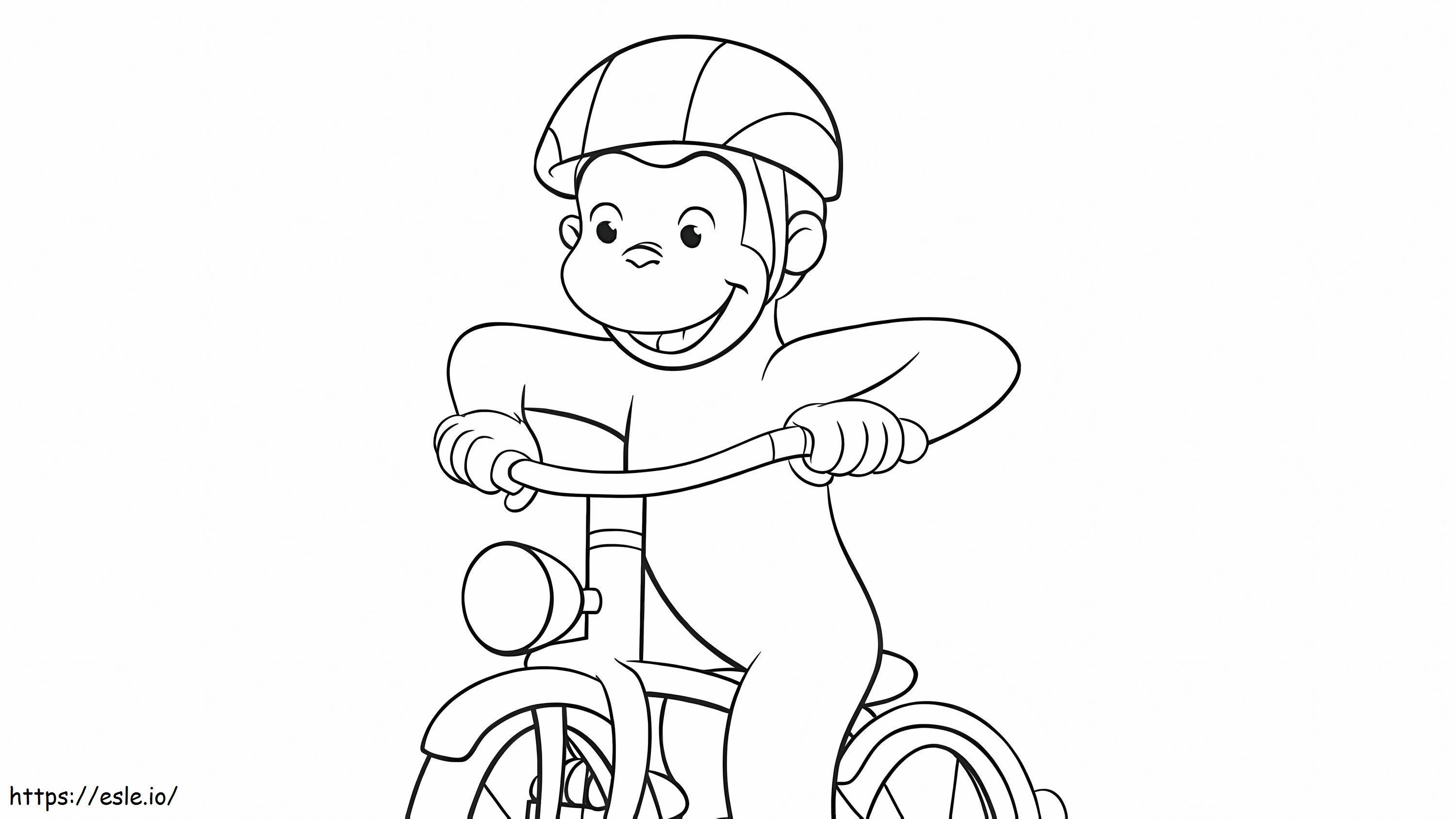 Monkey Riding Bicycle coloring page