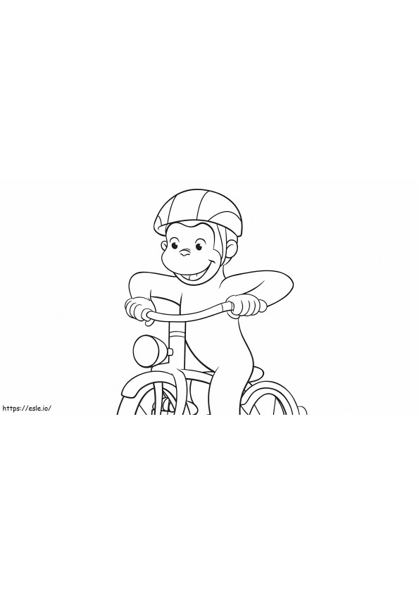 Mono montando bicicleta para colorear