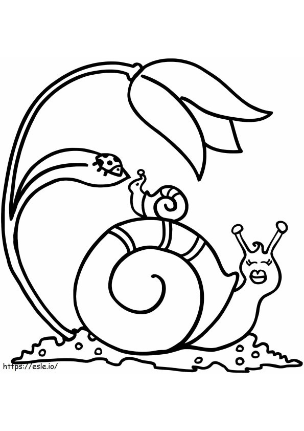 Coloriage Mère escargot et bébé escargot à imprimer dessin