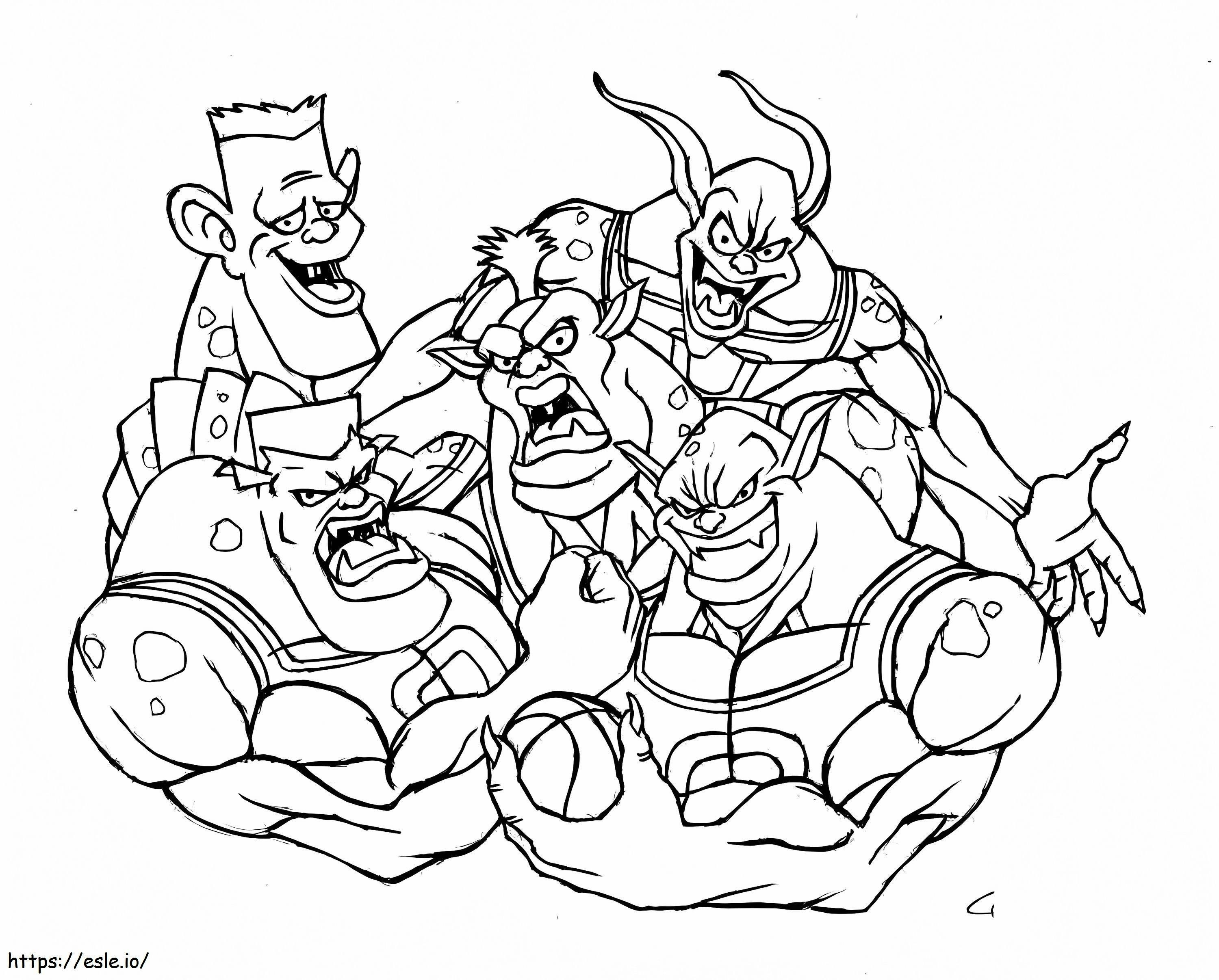 Monster Team Space Jam coloring page