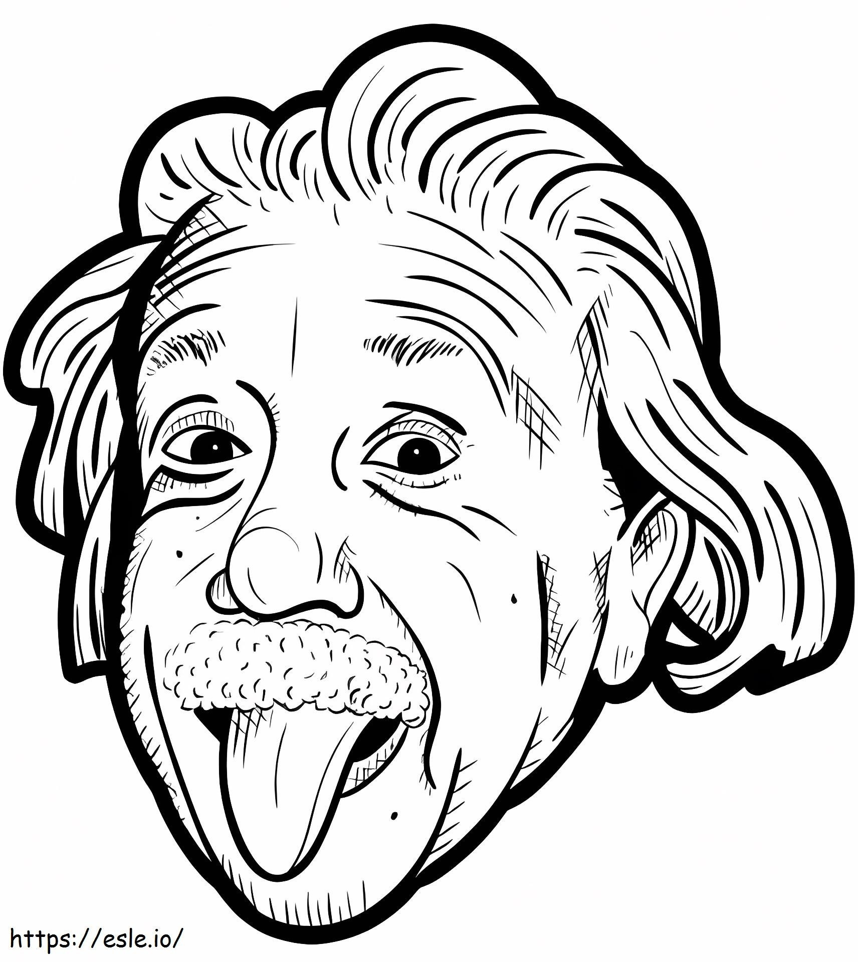 La cara de Albert Einstein para colorear