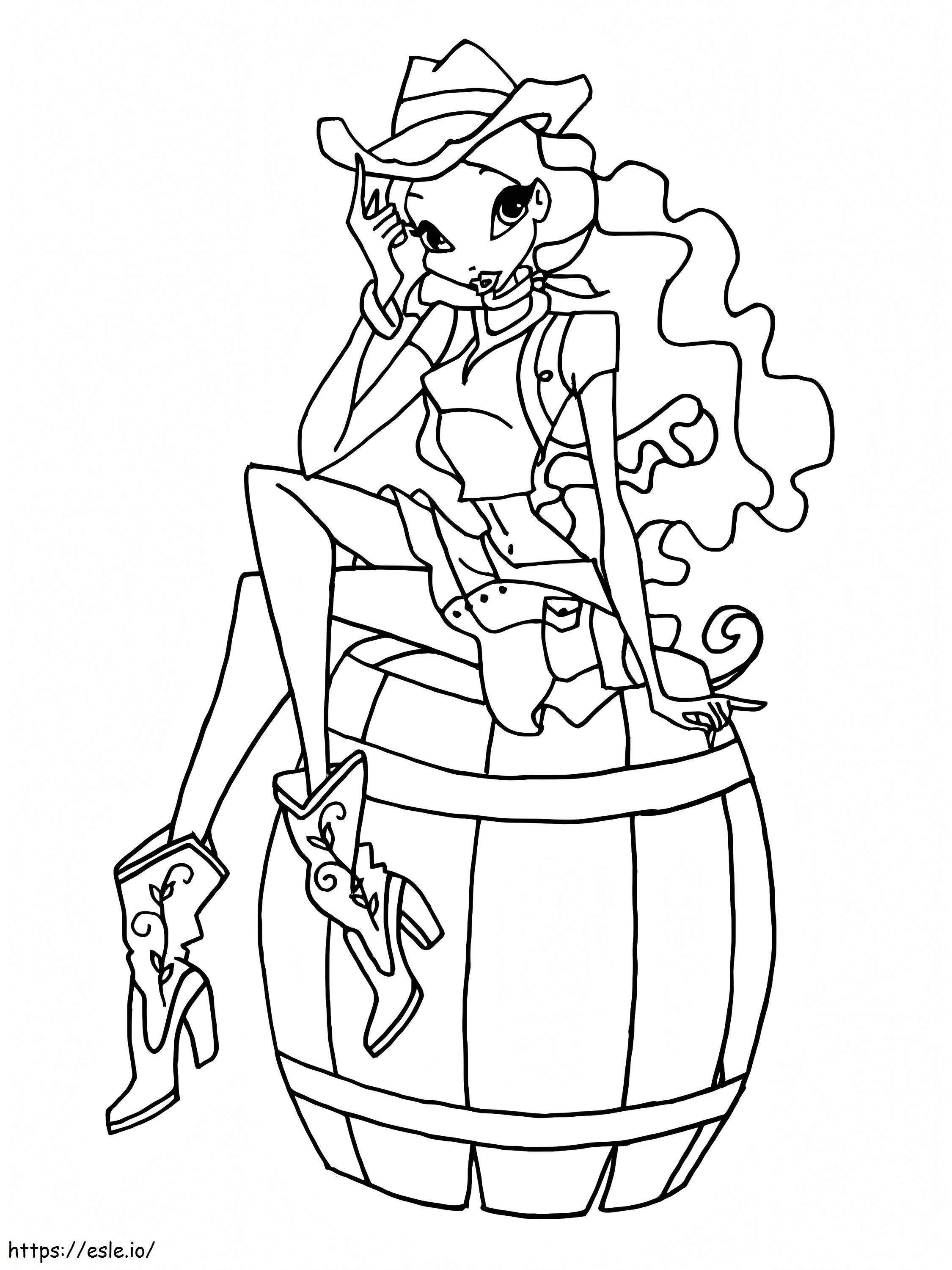 Cowgirl To Color coloring page