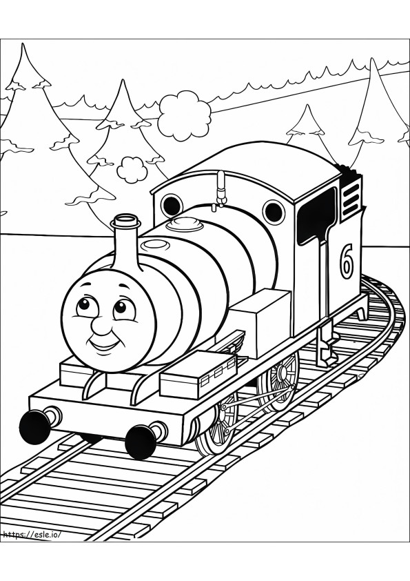 Coloriage Locomotive numéro 6 à imprimer dessin