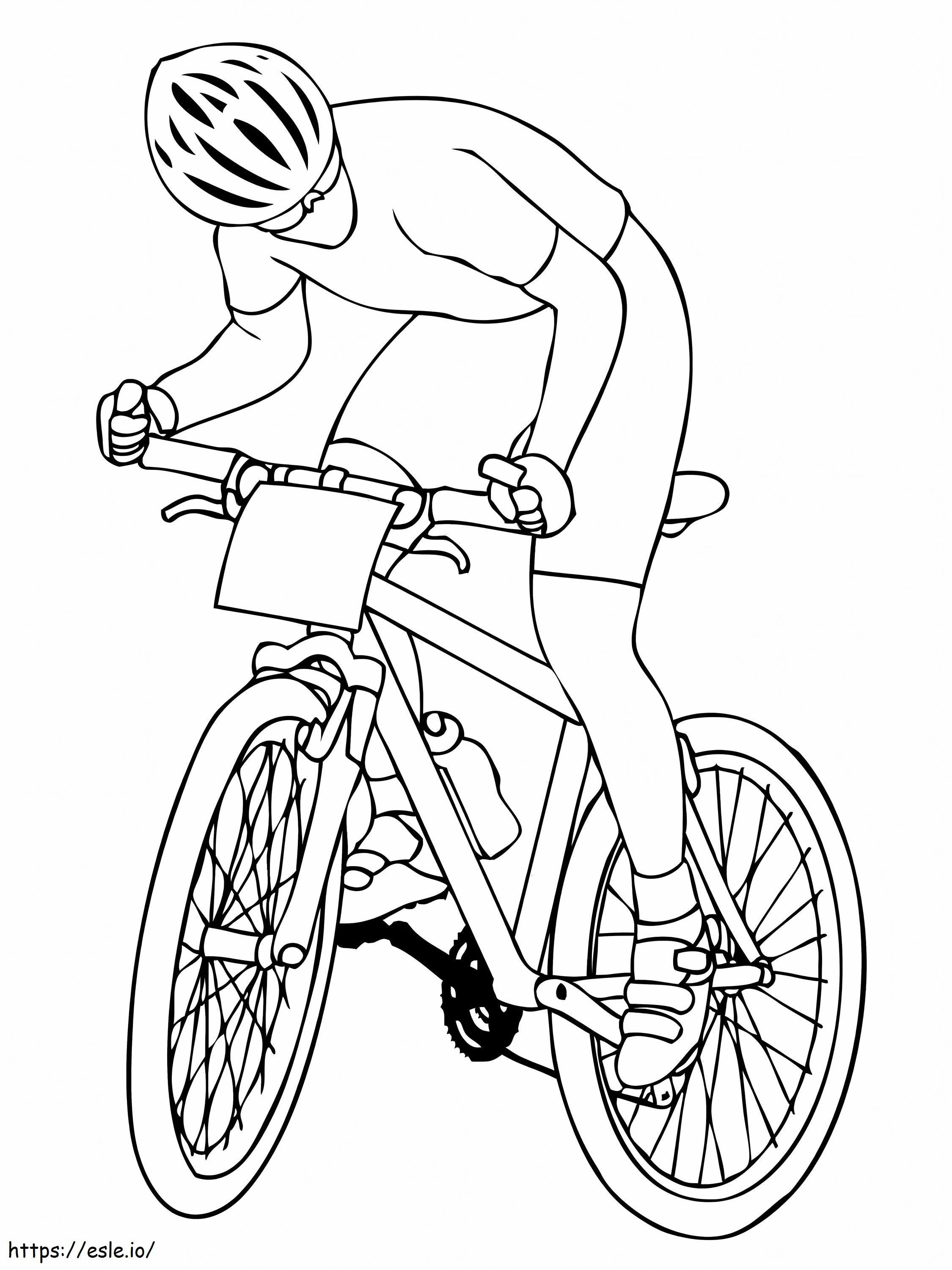 Coloriage Un cycliste à imprimer dessin