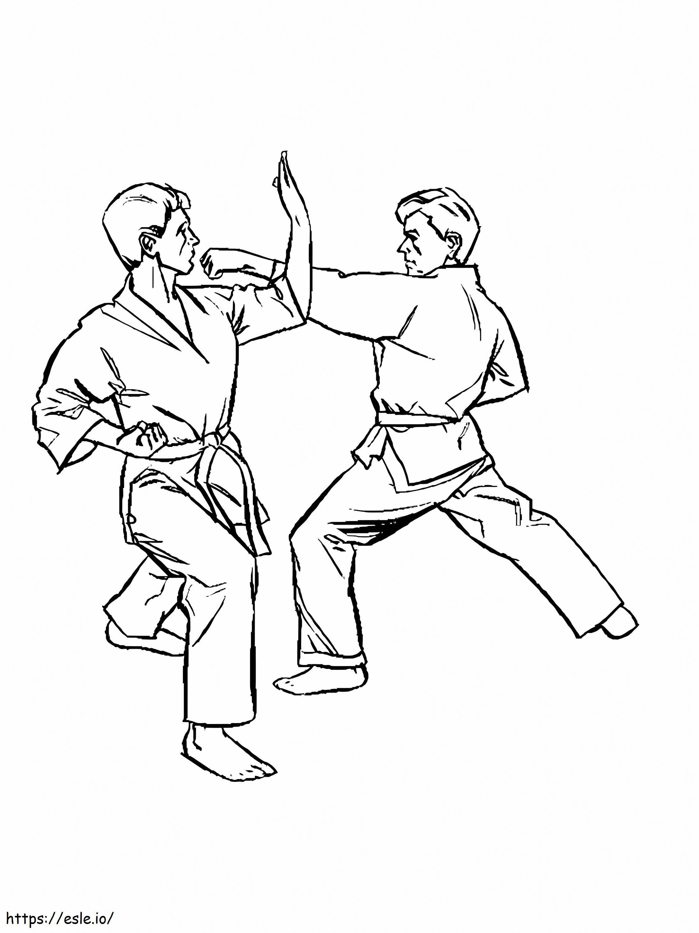 Cetak Karate Gambar Mewarnai