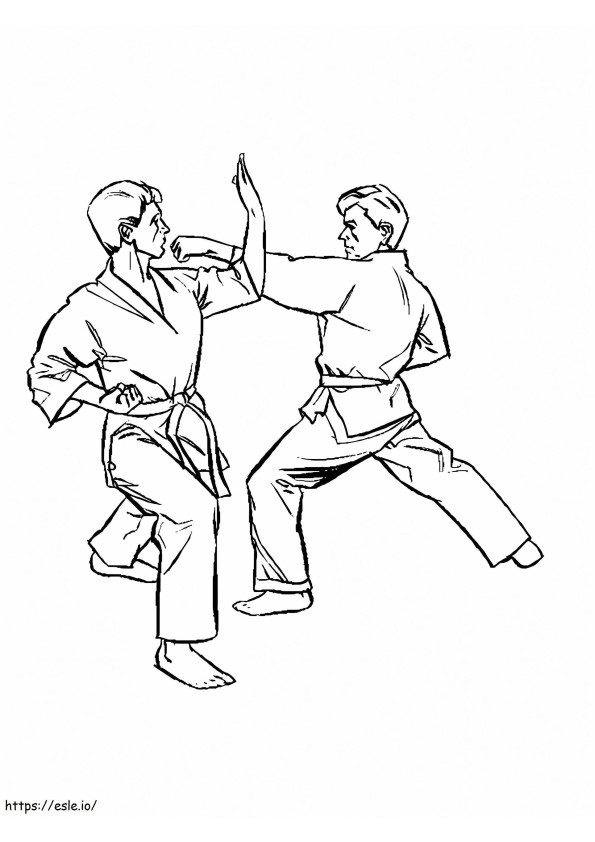 Karate afdrukken kleurplaat
