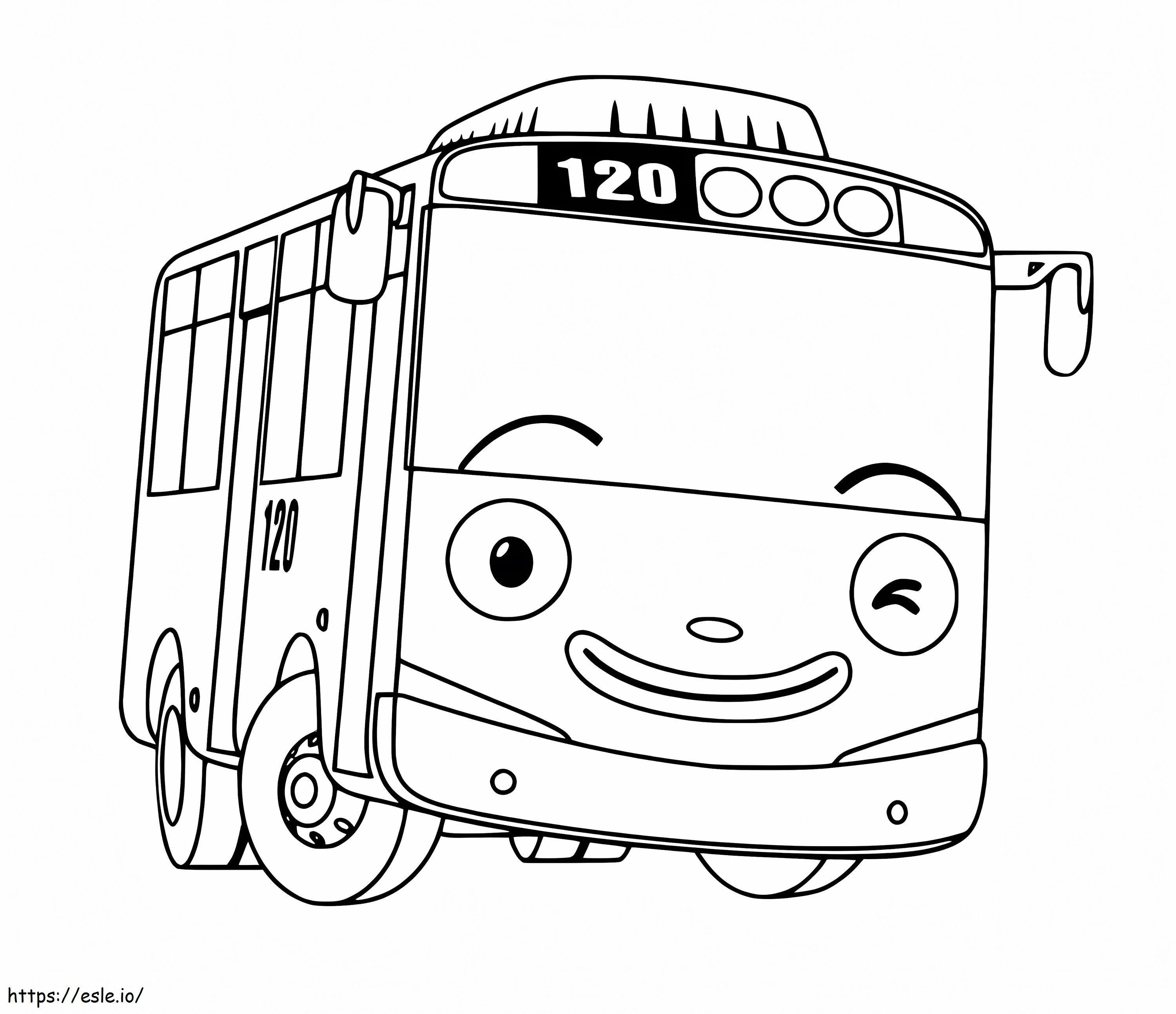 Ônibus sorrindo para colorir