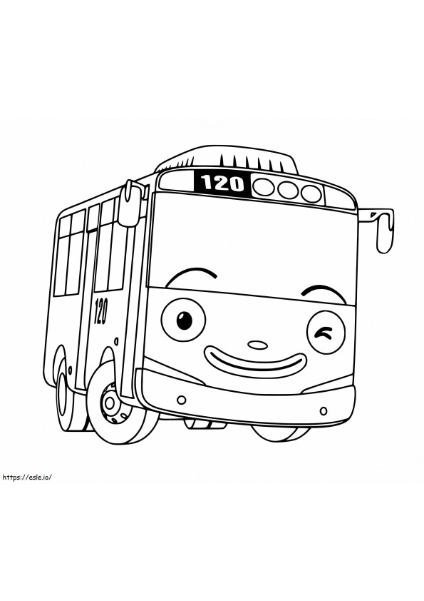 Autobus sorridente da colorare