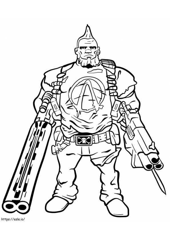Salvador From Borderlands coloring page