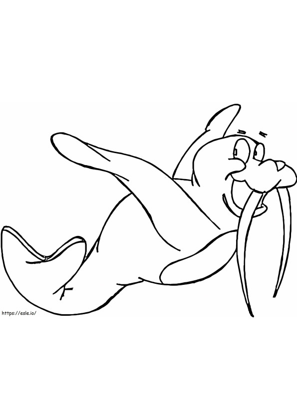 Flying Walrus coloring page